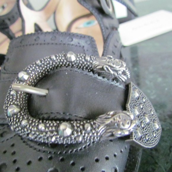 Gucci Iowa Queercore Block-heel Buckle Leather Brogue Shoes EU 37, US 36,5, UK 4 - Picture 8 of 11